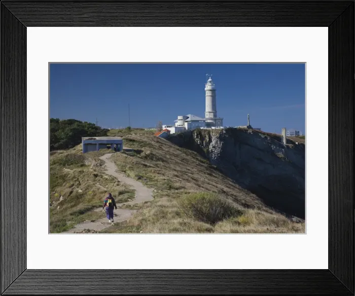 Framed Print : Spain, Cantabria Region, Cantabria Province, Santander, Cabo Mayor lighthouse