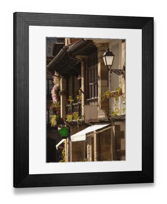 Framed Print : Spain, Cantabria Region, Cantabria Province, Comillas, old town building details Framed Print : Spain, Cantabria Region, Cantabria Province, Comillas, old town building details