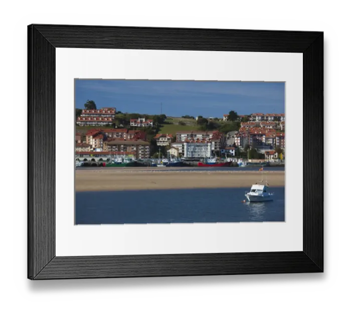 Framed Print : Spain, Cantabria Region, Cantabria Province, San Vicente de la Barquera, town view Framed Print : Spain, Cantabria Region, Cantabria Province, San Vicente de la Barquera, town view