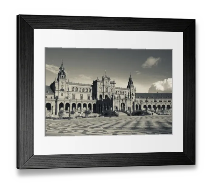 Framed Print : Spain, Andalucia Region, Seville Province, Seville, buildings of the Plaza Espana