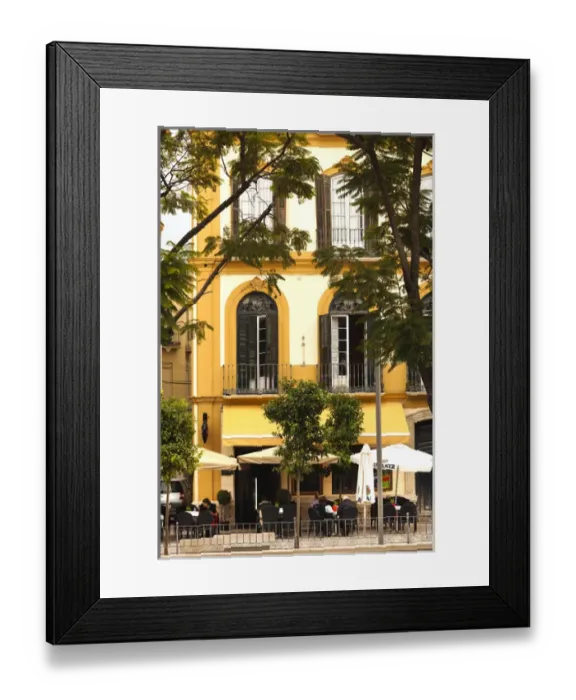 Framed Print : Spain, Andalucia Region, Malaga Province, Malaga, Plaza de la Merced, outdoor cafes Framed Print : Spain, Andalucia Region, Malaga Province, Malaga, Plaza de la Merced, outdoor cafes