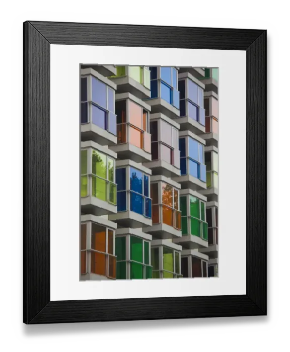 Framed Print : Spain, Basque Country Region, Vizcaya Province, Bilbao, colorful windows, Hesperia Framed Print : Spain, Basque Country Region, Vizcaya Province, Bilbao, colorful windows, Hesperia