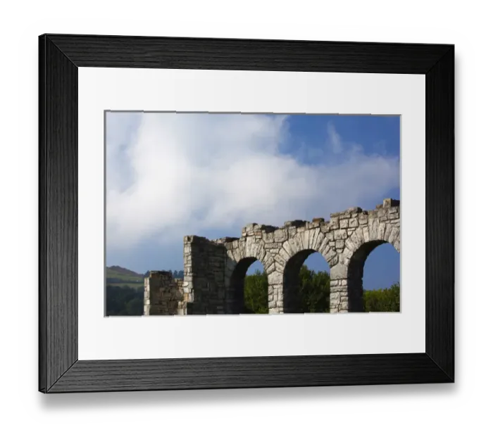 Framed Print : Spain, Basque Country Region, Guipuzcoa Province, Hondarribia, abbey ruins off