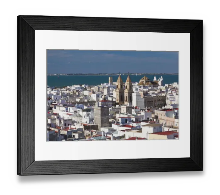 Framed Print : Spain, Andalucia Region, Cadiz Province, Cadiz, elevated city view from the Torre Framed Print : Spain, Andalucia Region, Cadiz Province, Cadiz, elevated city view from the Torre