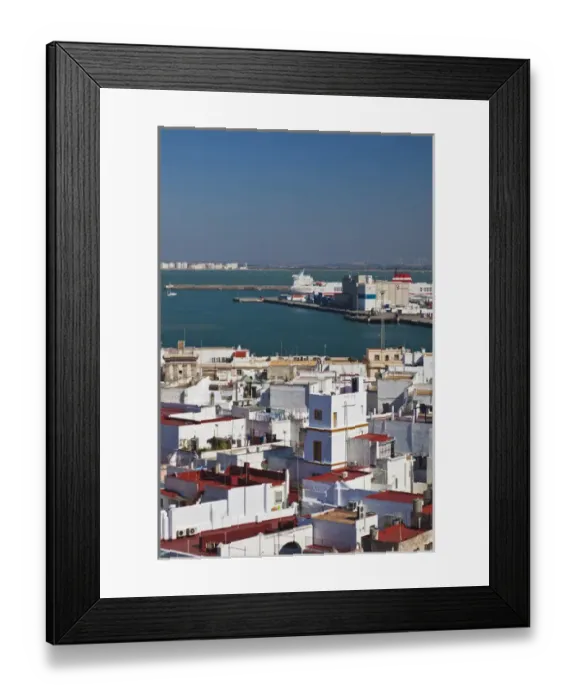 Framed Print : Spain, Andalucia Region, Cadiz Province, Cadiz, elevated city view from the Torre Framed Print : Spain, Andalucia Region, Cadiz Province, Cadiz, elevated city view from the Torre