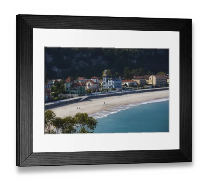 Framed Print : Spain, Asturias Region, Asturias Province, Ribadesella, vacation homes by Playa de Framed Print : Spain, Asturias Region, Asturias Province, Ribadesella, vacation homes by Playa de