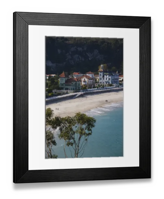 Framed Print : Spain, Asturias Region, Asturias Province, Ribadesella, vacation homes by Playa de
