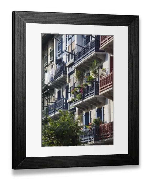 Framed Print : Spain, Basque Country Region, Guipuzcoa Province, Hondarribia, La Marina, old fishermen s Framed Print : Spain, Basque Country Region, Guipuzcoa Province, Hondarribia, La Marina, old fishermen s