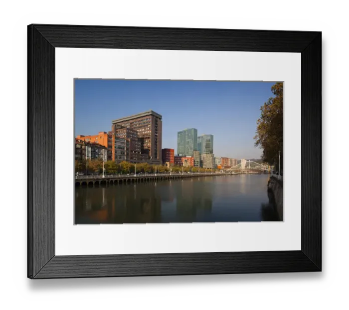 Framed Print : Spain, Basque Country Region, Vizcaya Province, Bilbao, The Zubizuri Bridge, architect Framed Print : Spain, Basque Country Region, Vizcaya Province, Bilbao, The Zubizuri Bridge, architect