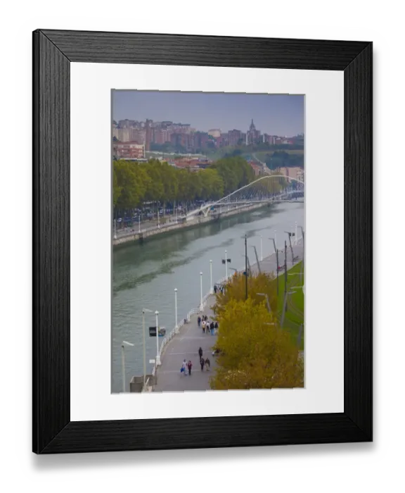 Framed Print : Spain, Basque Country Region, Vizcaya Province, Bilbao, elevated view of the Rio de Bilbao river Framed Print : Spain, Basque Country Region, Vizcaya Province, Bilbao, elevated view of the Rio de Bilbao river