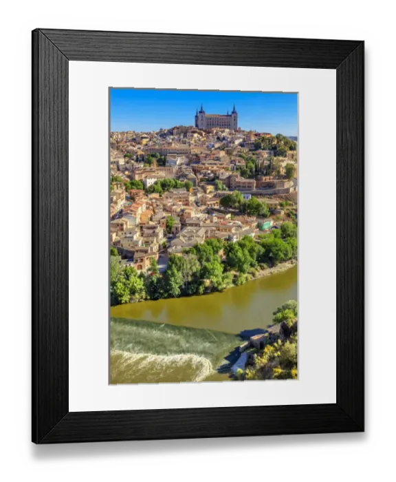Framed Print : is Alcazar Fortress Medieval City Tagus River Toledo Spain. Toledo Alcazar built in the 1500s Framed Print : is Alcazar Fortress Medieval City Tagus River Toledo Spain. Toledo Alcazar built in the 1500s