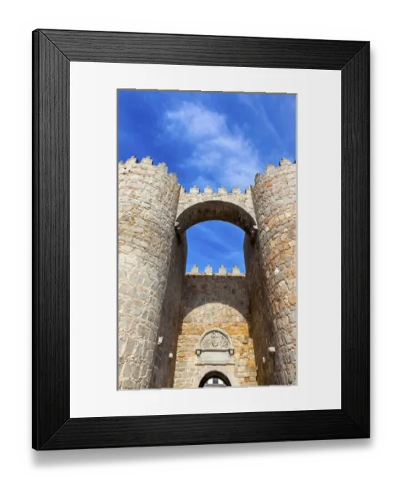 Framed Print : Castle Town Walls Arch Gate Avila Castile Spain. Described as the most 16th century town in Spain Framed Print : Castle Town Walls Arch Gate Avila Castile Spain. Described as the most 16th century town in Spain
