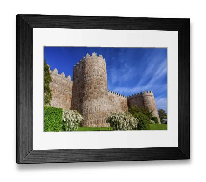 Framed Print : Walls Turrets Arch Castle Avila Castile Spain. Described as the most 16th century town in Spain