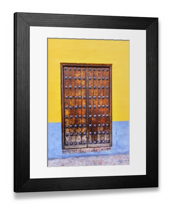 Framed Print : Old Wooden Door Walking Street Evening Carrera Del Darro Albaicin Granada Andalusia Spain