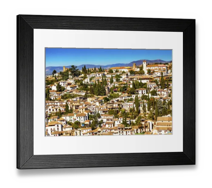 Framed Print : Alhambra White Buildings Cityscape Churches Albaicin Carrera Del Darro Granada Andalusia Spain Framed Print : Alhambra White Buildings Cityscape Churches Albaicin Carrera Del Darro Granada Andalusia Spain