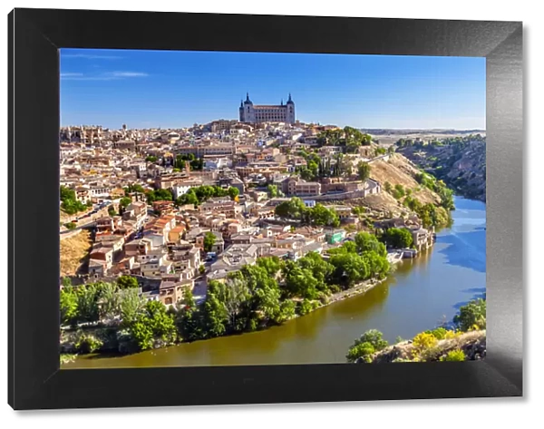 is Alcazar Fortress Medieval City Tagus River Toledo Spain. Toledo Alcazar built in the 1500s