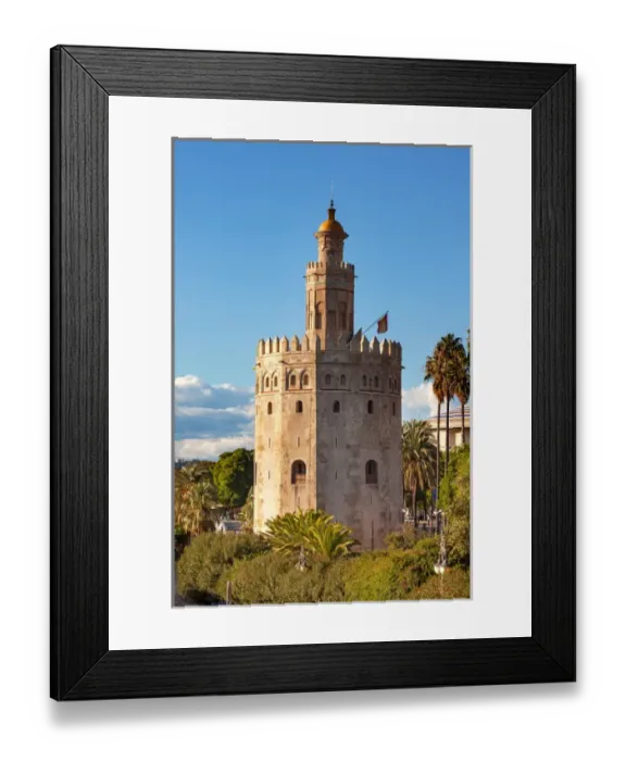 Framed Print : Torre del Oro Old Moorish Military Watchtower Seville Andalusia Spain. Built in the 1200s Framed Print : Torre del Oro Old Moorish Military Watchtower Seville Andalusia Spain. Built in the 1200s