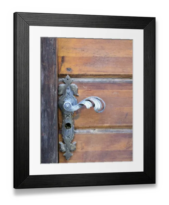 Framed Print : Switzerland, Zermatt, Old Town (Hinterdorf), oldest part of the village; door handle