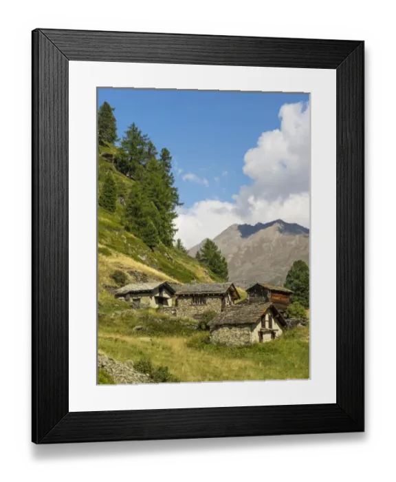 Framed Print : Switzerland, Zermatt, Zmutt, homes along trail Framed Print : Switzerland, Zermatt, Zmutt, homes along trail