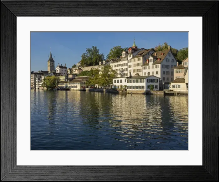 Framed Print : Switzerland, Zurich, Historic Lindenhof area along Limmat River Framed Print : Switzerland, Zurich, Historic Lindenhof area along Limmat River
