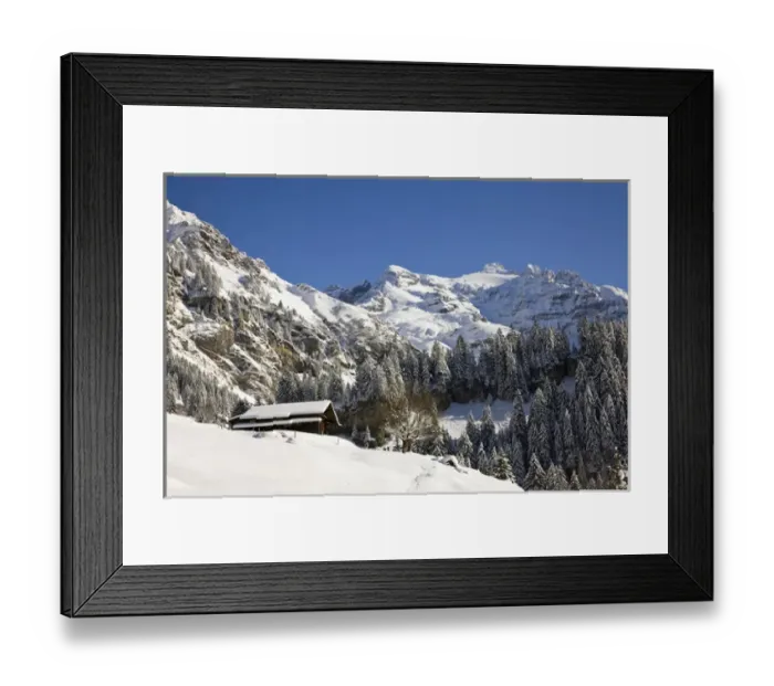 Framed Print : Griesalp and Steineberg in deep snow in Kiental