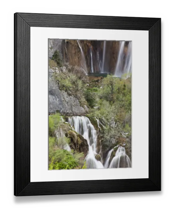 Framed Print : The Plitvice Lakes in the National Park Plitvicka Jezera in Croatia. The big Fall Framed Print : The Plitvice Lakes in the National Park Plitvicka Jezera in Croatia. The big Fall