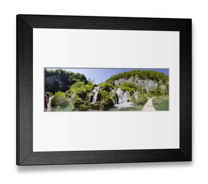 Framed Print : The Plitvice Lakes in the National Park Plitvicka Jezera in Croatia. The lower lakes