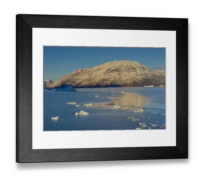 Framed Print : Greenland. Scoresby Sund. Gasefjord (Gooseford) icebergs and calm water Framed Print : Greenland. Scoresby Sund. Gasefjord (Gooseford) icebergs and calm water