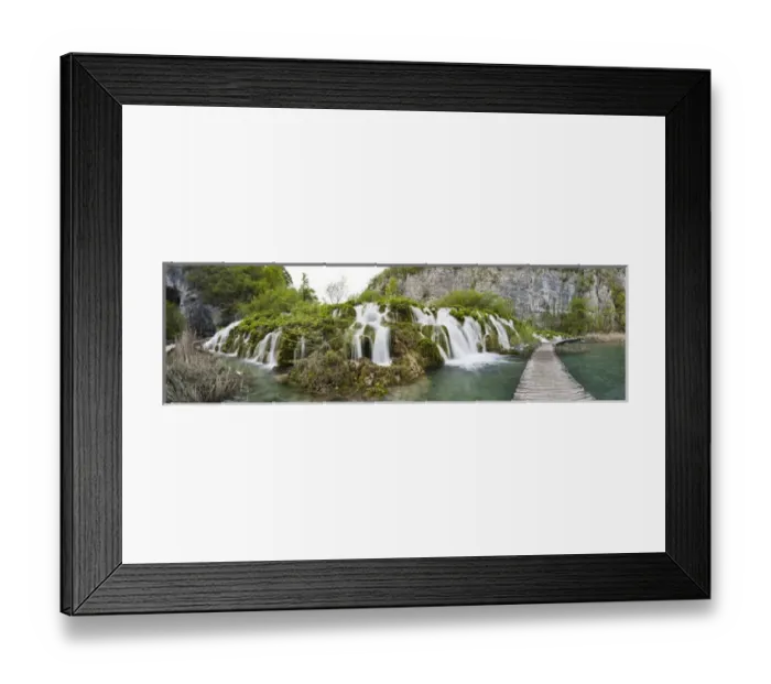 Framed Print : The Plitvice Lakes in the National Park Plitvicka Jezera in Croatia. The lower lakes