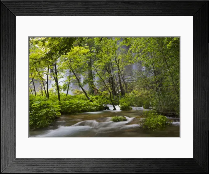 Framed Print : The Plitvice Lakes in the National Park Plitvicka Jezera in Croatia. The upper lakes