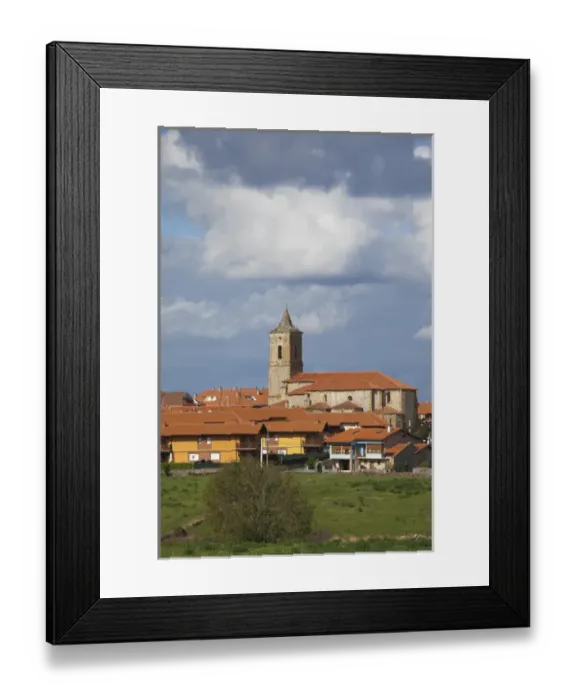 Framed Print : Spain, Cantabria Region, Cantabria Province, Bareyo, town view Framed Print : Spain, Cantabria Region, Cantabria Province, Bareyo, town view