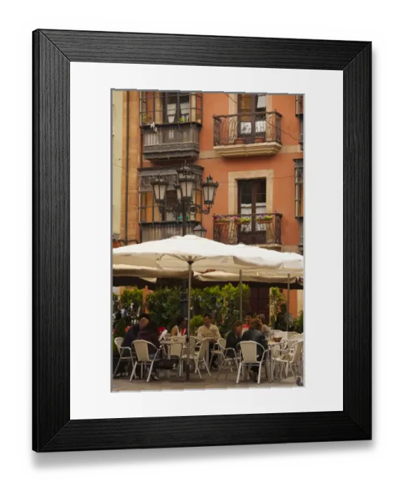 Framed Print : Spain, Asturias Region, Asturias Province, Oviedo, cafes, NR Framed Print : Spain, Asturias Region, Asturias Province, Oviedo, cafes, NR