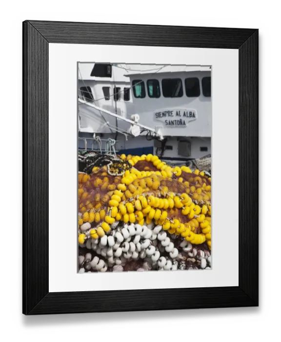 Framed Print : Spain, Cantabria Region, Cantabria Province, Santona, fishing fleet Framed Print : Spain, Cantabria Region, Cantabria Province, Santona, fishing fleet