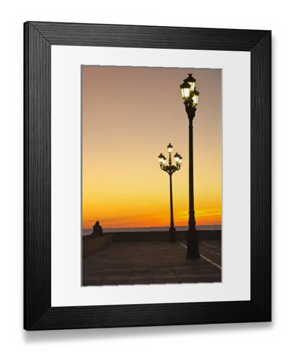 Framed Print : Spain, Andalucia Region, Cadiz Province, Cadiz, waterfront view, dusk Framed Print : Spain, Andalucia Region, Cadiz Province, Cadiz, waterfront view, dusk