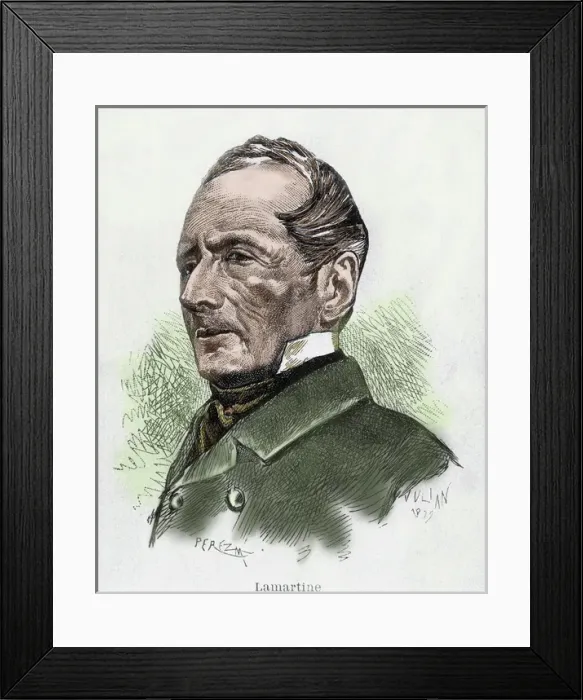 Framed Print : Lamartine, Alphonse de (1790-1869). French romantic writer and politician Framed Print : Lamartine, Alphonse de (1790-1869). French romantic writer and politician