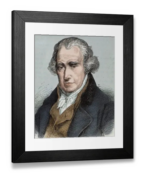 Framed Print : WATT, James (Greenok 1736-Heathfield, 1819). Scottish inventor and mechanical engineer Framed Print : WATT, James (Greenok 1736-Heathfield, 1819). Scottish inventor and mechanical engineer