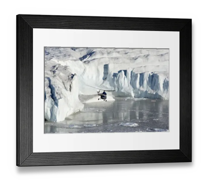 Framed Print : Flight seeing over Wordie Glacier Godthab Golf - North East Greenland National Park