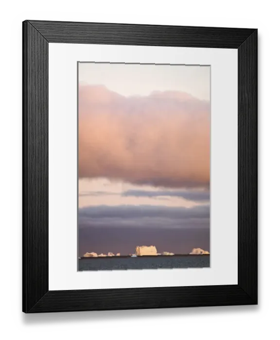 Framed Print : Icebergs at sunrise Cape York Weast Coast of Greenland