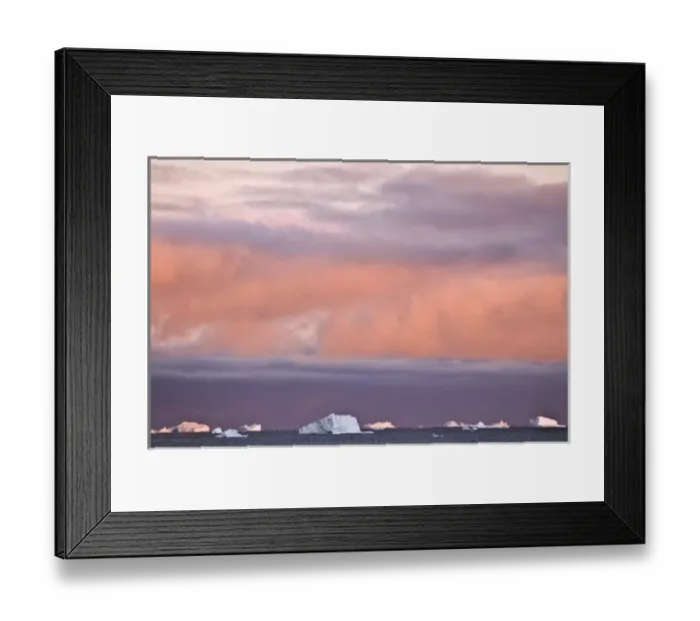 Framed Print : Icebergs at sunrise Cape York Weast Coast of Greenland