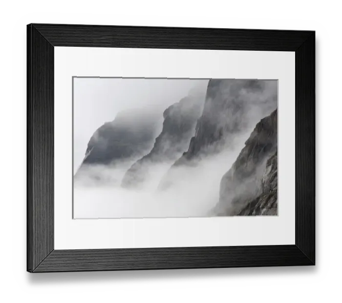 Framed Print : Mountains in fog Prins Christian Sund Greenland