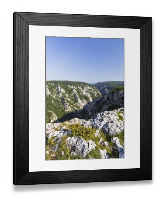 Framed Print : The gorge of Zadiel in the slovak karst. The gorge was created by the collapsing of several caves Framed Print : The gorge of Zadiel in the slovak karst. The gorge was created by the collapsing of several caves