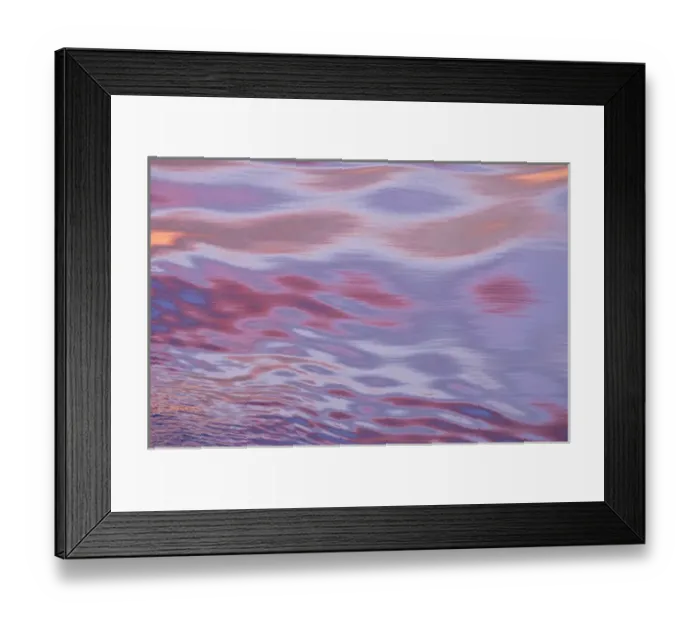 Framed Print : Sunset reflections; the movement of the water caused by the ship created this amazing mix of light