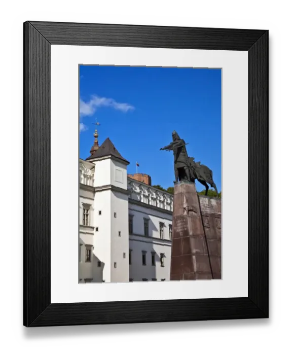 Framed Print : Vilnius, Lithuania, Lietuva, Monument to Gediminas, the Grand Duke and Founder of