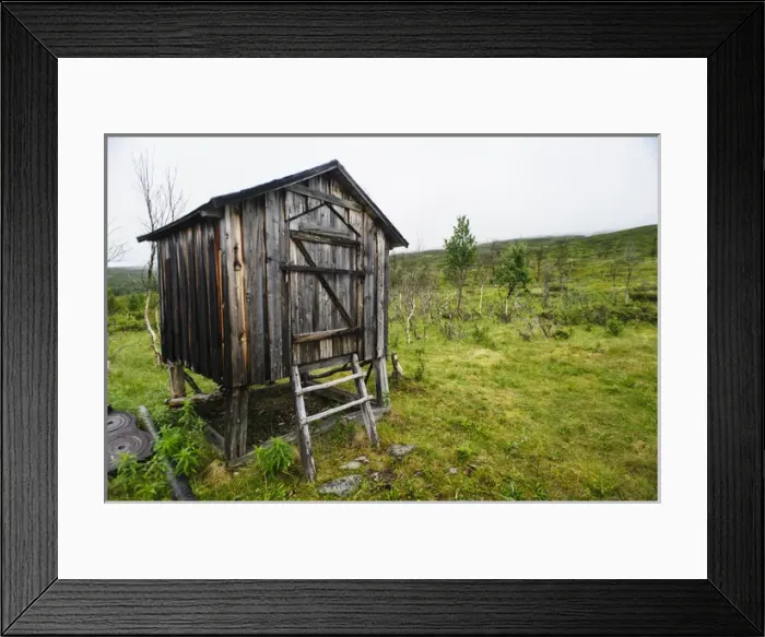 Framed Print : Sweden, Norrbotten. A traditional storage hut next to Snurijokkatan Framed Print : Sweden, Norrbotten. A traditional storage hut next to Snurijokkatan