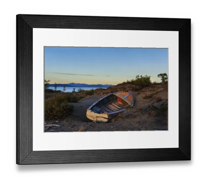 Framed Print : Sweden, Norrboten. Old wooden boat along Torne Lake Framed Print : Sweden, Norrboten. Old wooden boat along Torne Lake