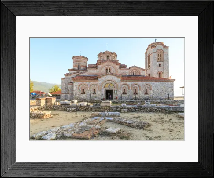 Framed Print : Republic of Macedonia, Ohrid, Lake Ohrid, Saint Panteleimon monastery on Plaosnik