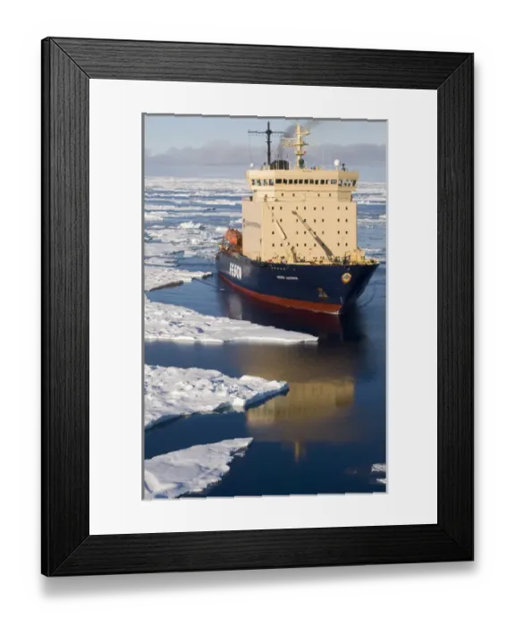 Framed Print : The icebreabker Kapitan Khlebnikov cruising through pancake ice Greenland Sea East Framed Print : The icebreabker Kapitan Khlebnikov cruising through pancake ice Greenland Sea East