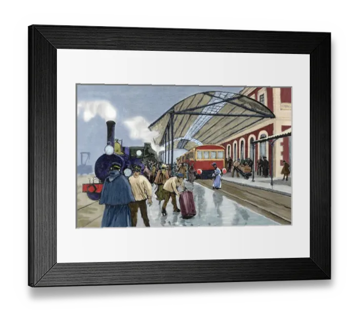 Framed Print : Cordoba Station. Arrival of a passenger train from Madrid