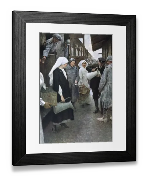 Framed Print : First World War (1914-1918) Supply a military train (1916)