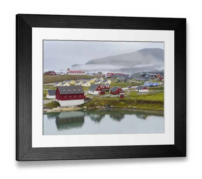 Framed Print : The small town Narsaq in the South of Greenland. America, North America, Greenland Framed Print : The small town Narsaq in the South of Greenland. America, North America, Greenland